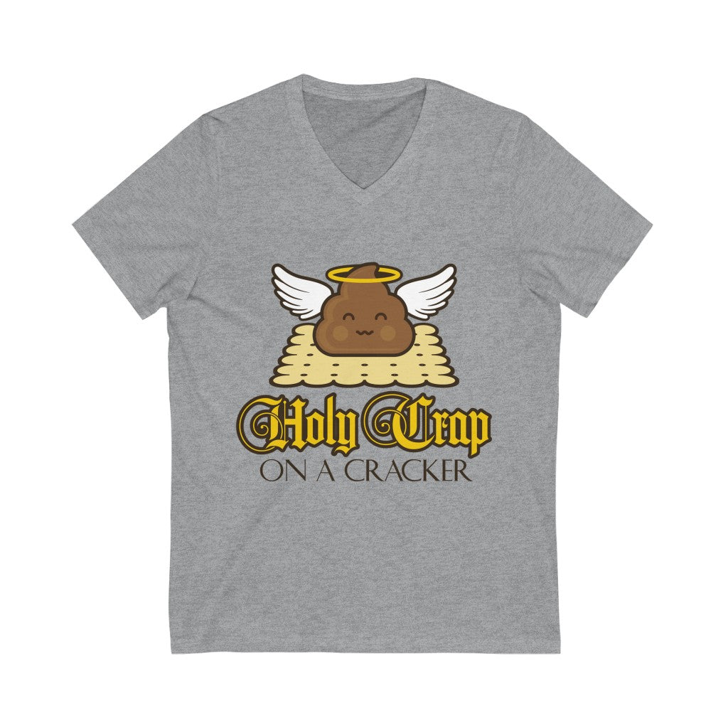 HOLY CRAP ON A CRACKER Jersey Short Sleeve V-Neck Tee